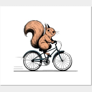 Squirrel Riding A Bicycle Posters and Art